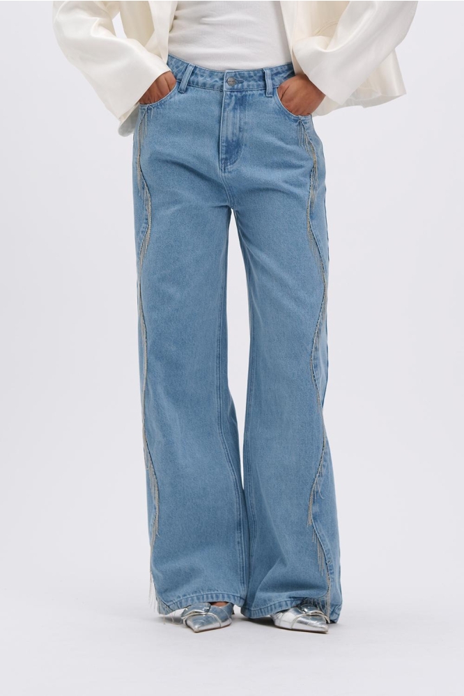 Refined Department blauwe dames jeans | Model vooraanzicht