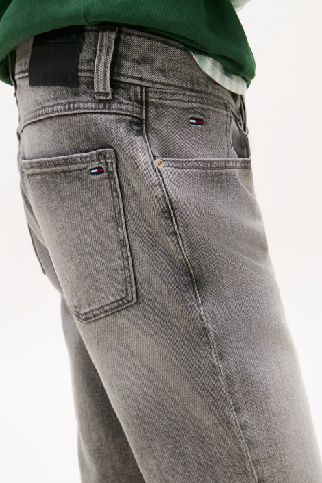 Tommy Jeans grijze heren korte broek | Close up