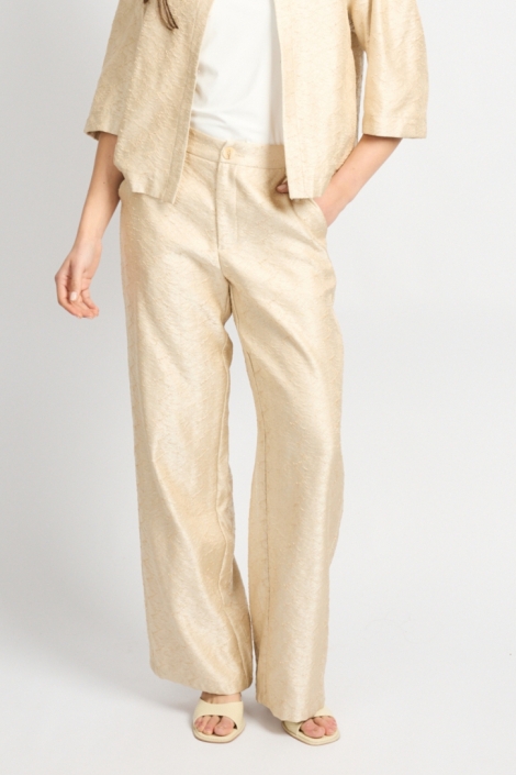 C&S The Label zand dames broek | Model vooraanzicht