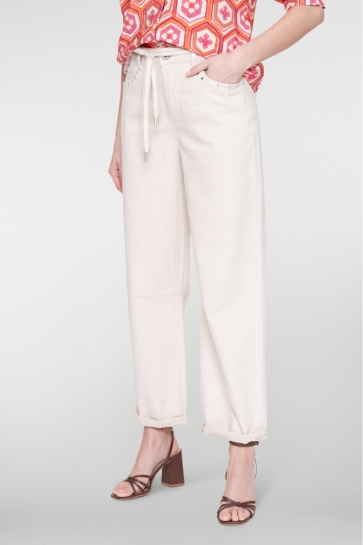 Geisha Jeans JEANS BALLOON LINEN MIX 61011 10 ECRU RAW LINNEN MIX