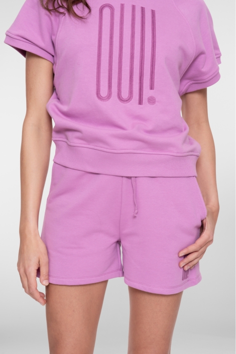 Geisha paarse dames korte broek | Model vooraanzicht