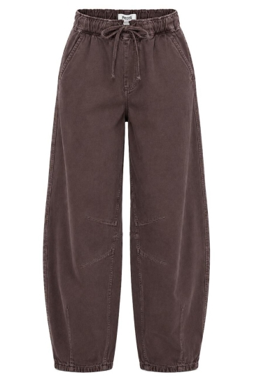 Pieces Broek PCSILVIA HW PULL UP BARREL PANTS DN 17170528 HOT FUDGE