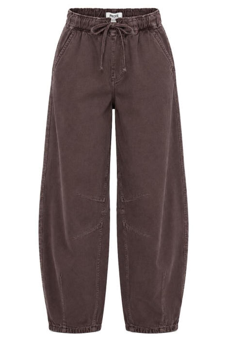 Pieces bruine dames broek | Vooraanzicht