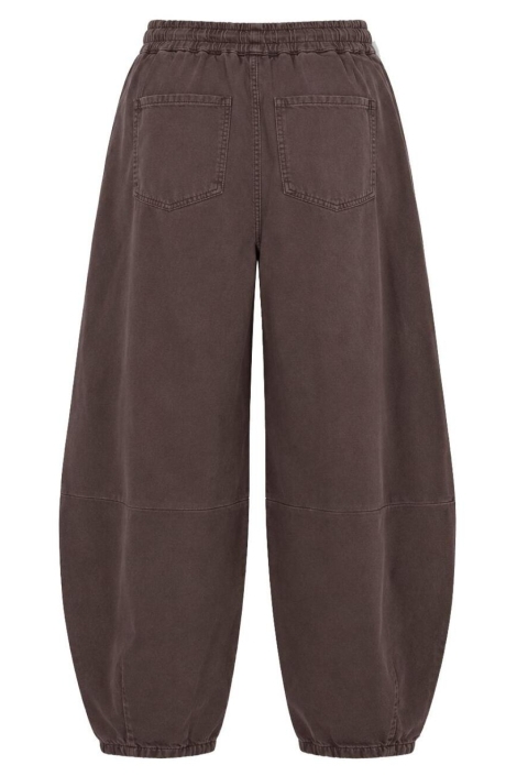 Pieces bruine dames broek | Achteraanzicht
