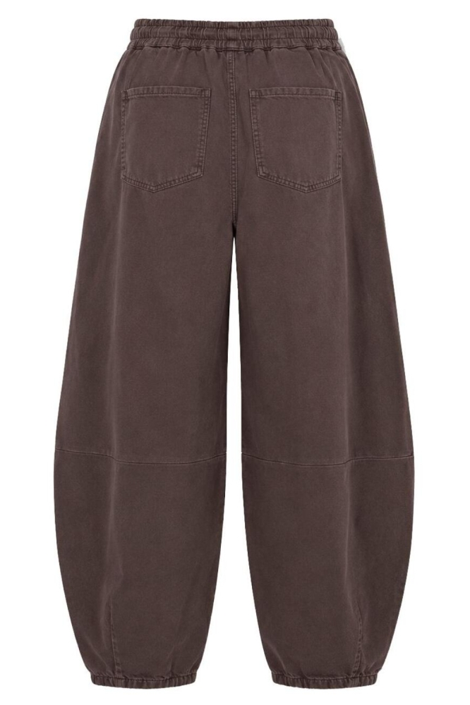 Pieces bruine dames broek | Achteraanzicht