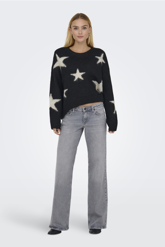 Only grijze dames jeans | Model achteraanzicht