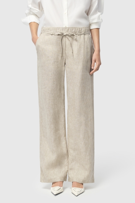 Mac beige dames broek | Model vooraanzicht