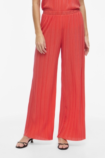 Vila viplisa hw loose pants - noos Rood
