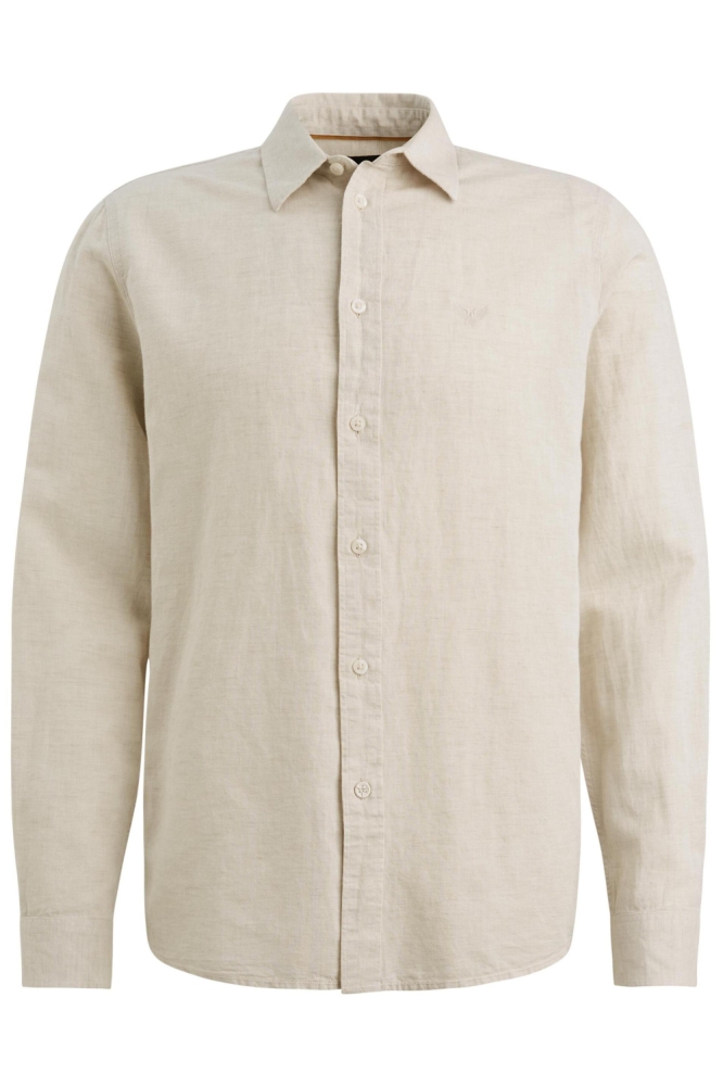 PME legend beige heren overhemd | Vooraanzicht