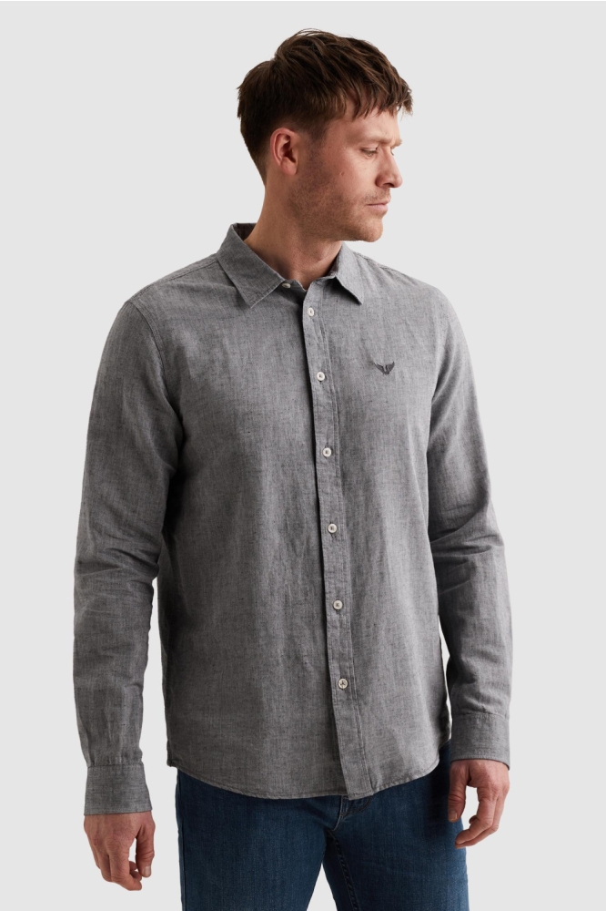 PME legend blauwe heren overhemd | Model vooraanzicht