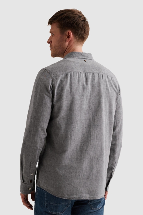 PME legend blauwe heren overhemd | Model achteraanzicht