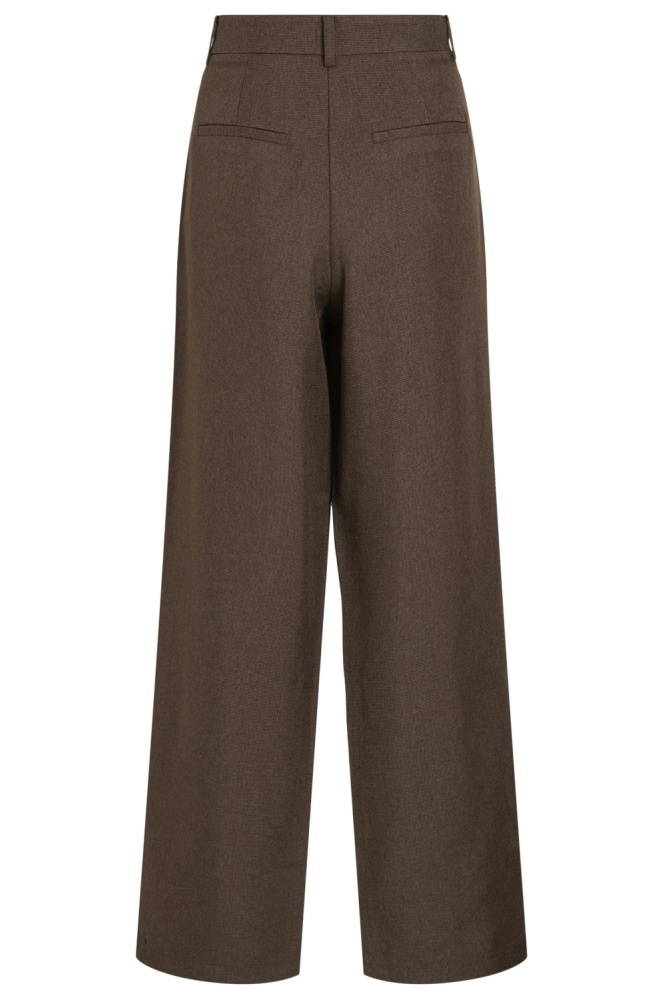 Vila bruine dames broek | Achteraanzicht