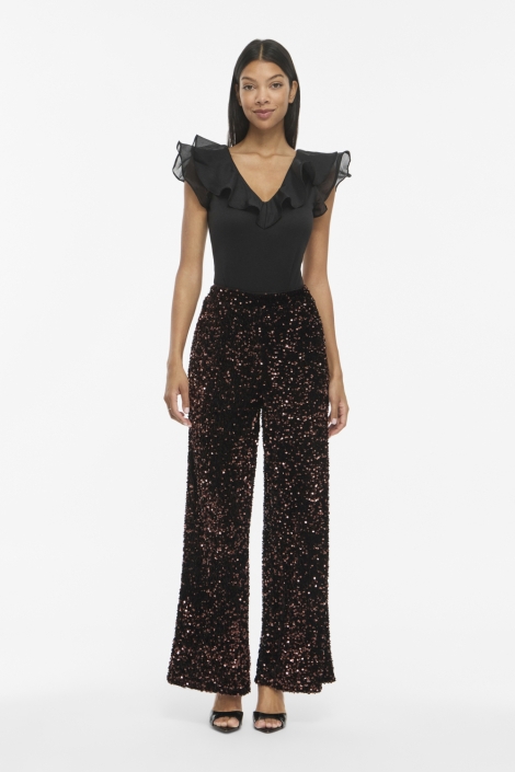 Vila bruine dames broek | Model