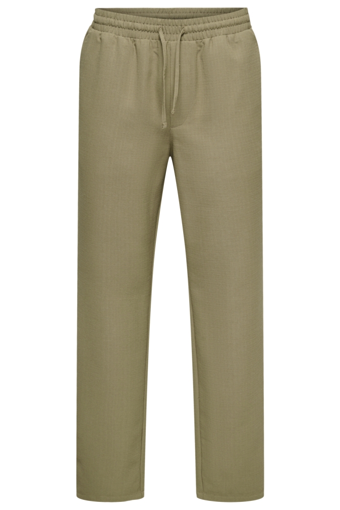 Only & Sons taupe heren broek | Vooraanzicht