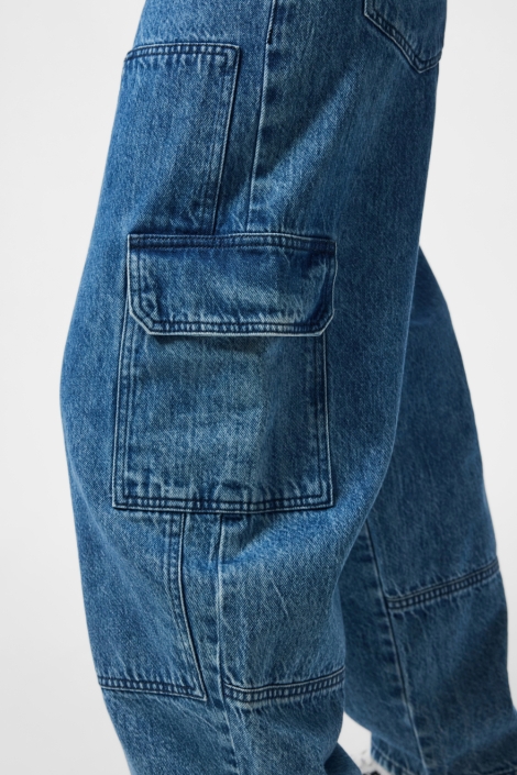 Pieces blauwe dames jeans | Close up
