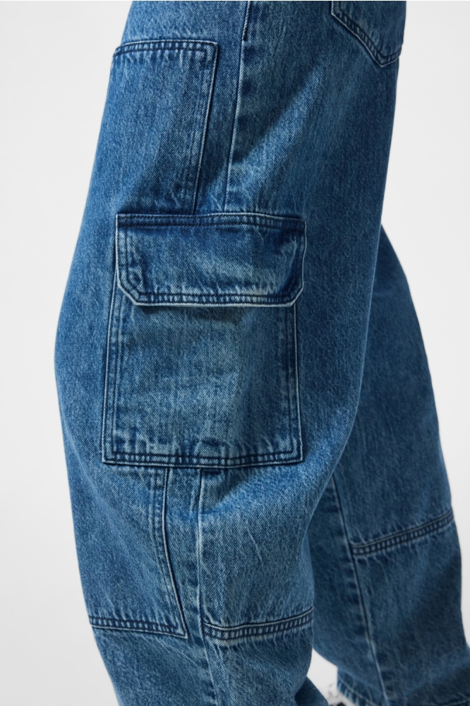 Pieces blauwe dames jeans | Close up