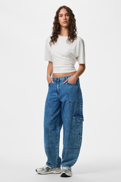 Pieces blauwe dames jeans | Model
