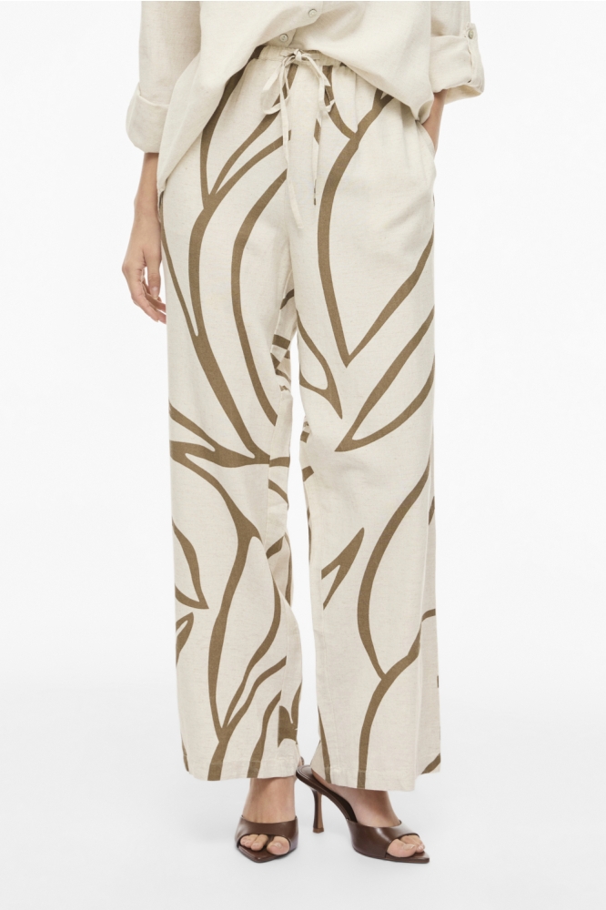 Vila beige dames broek | Model vooraanzicht