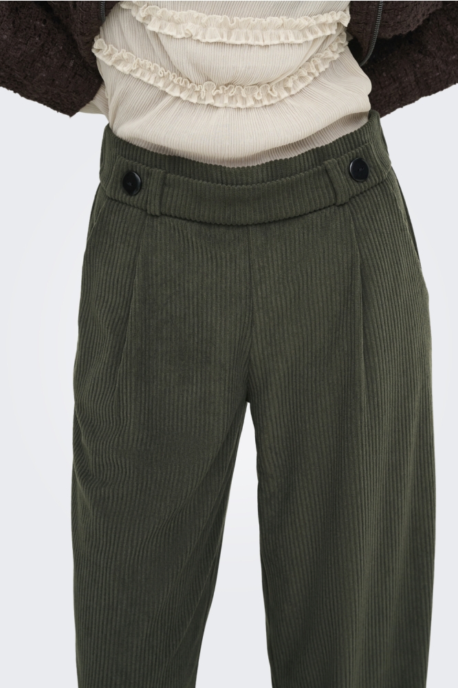 Jacqueline de Yong groene dames broek | Close up