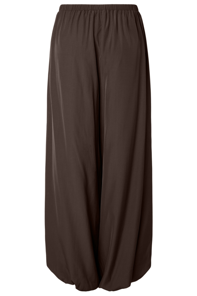Pieces bruine dames broek | Achteraanzicht