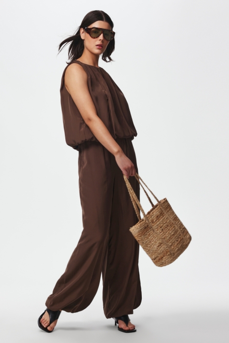 Pieces bruine dames broek | Model