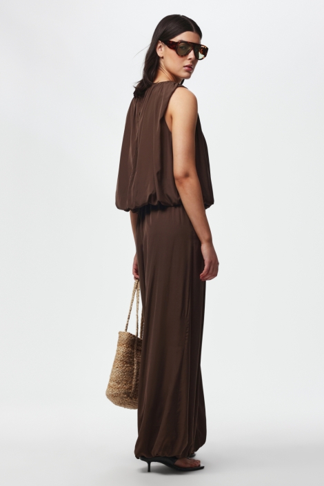 Pieces bruine dames broek | Model