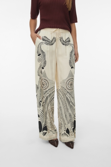 Vero Moda Broek VMLALITA ZOLA HW WIDE PANT WVN 10340012 BIRCH/ZOLA