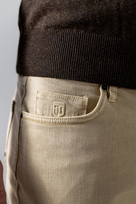 State of Art beige heren jeans | Close up