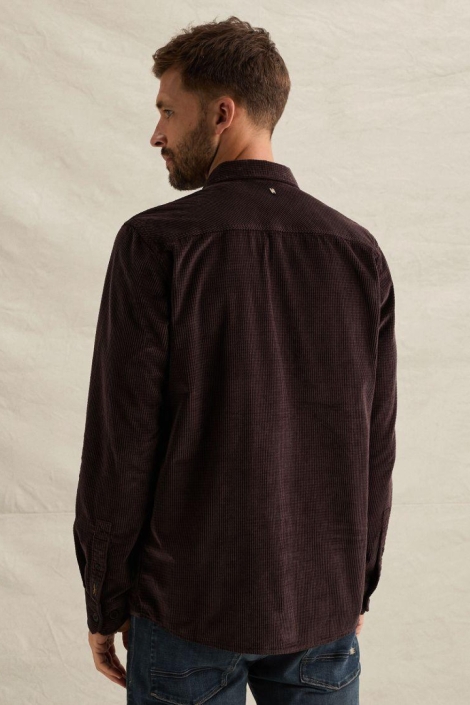 PME legend bordeaux heren overhemd | Model achteraanzicht