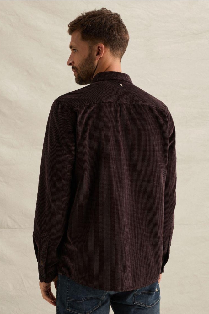 PME legend bordeaux heren overhemd | Model achteraanzicht