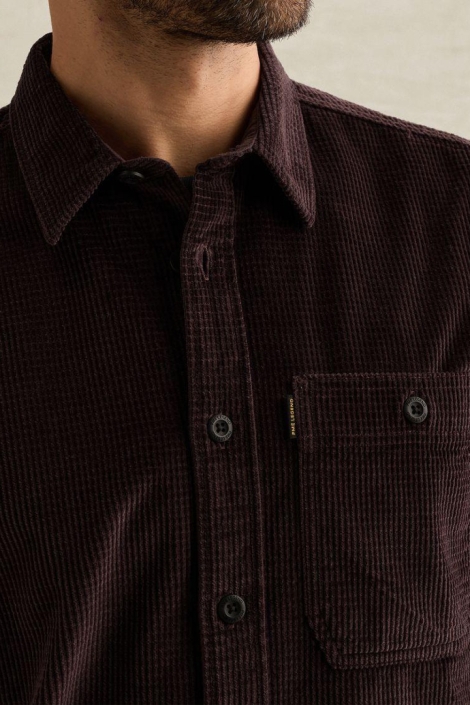 PME legend bordeaux heren overhemd | Close up