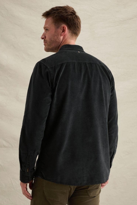 PME legend blauwe heren overhemd | Model achteraanzicht