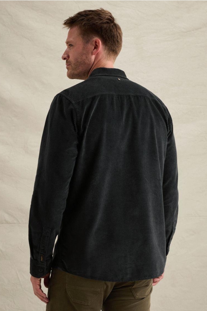 PME legend blauwe heren overhemd | Model achteraanzicht