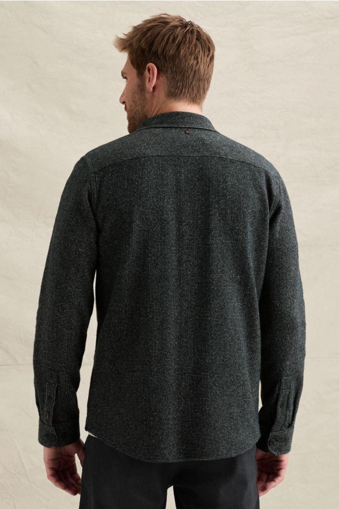 PME legend blauwe heren overhemd | Model achteraanzicht