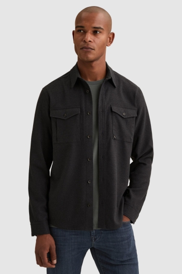Vanguard long sleeve shirt brushed melange Blauw