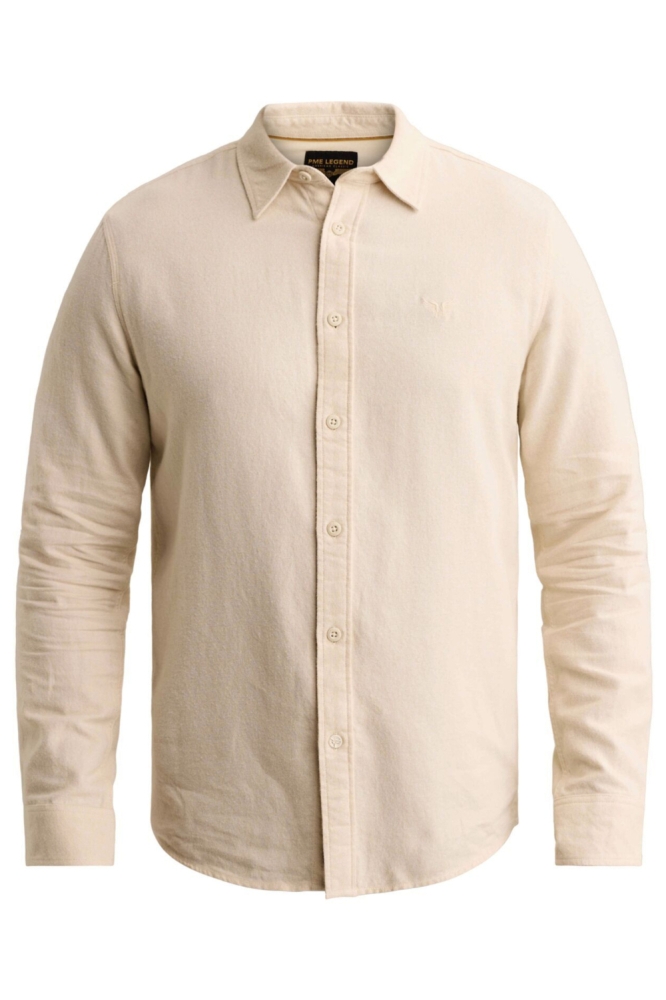 PME legend beige heren overhemd | Vooraanzicht