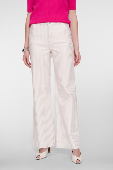 Geisha Jeans JEANS MET STREEP 61003 10 Ecru/silver