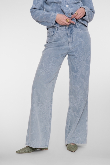 Geisha blauwe dames jeans | Model vooraanzicht