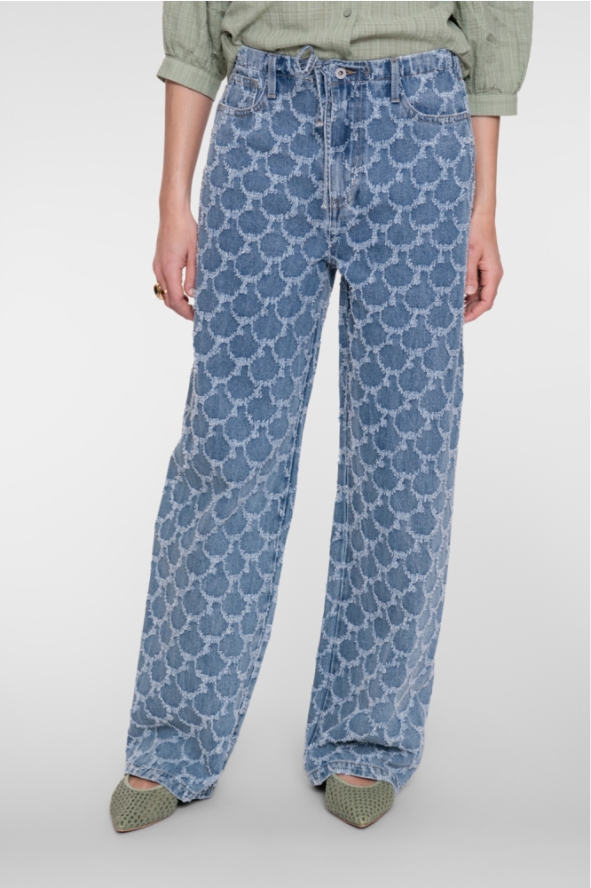 Geisha blauwe dames jeans | Model vooraanzicht