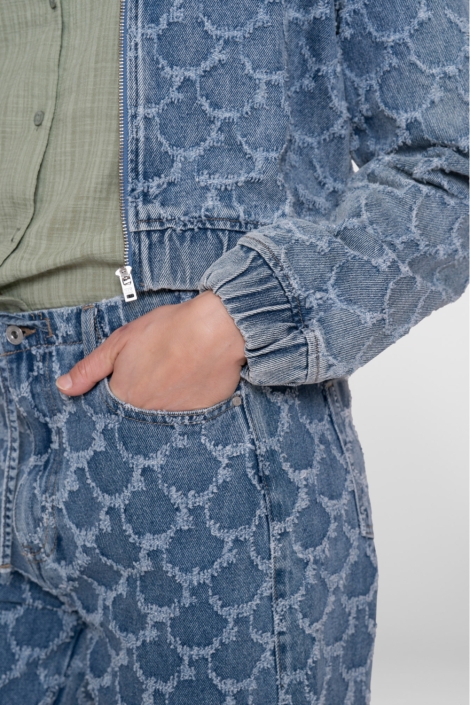 Geisha blauwe dames jeans | Close up