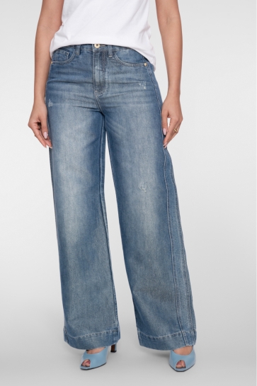 Geisha Jeans JEANS MET GLITTERS 61034 10 Mid blue denim/gold