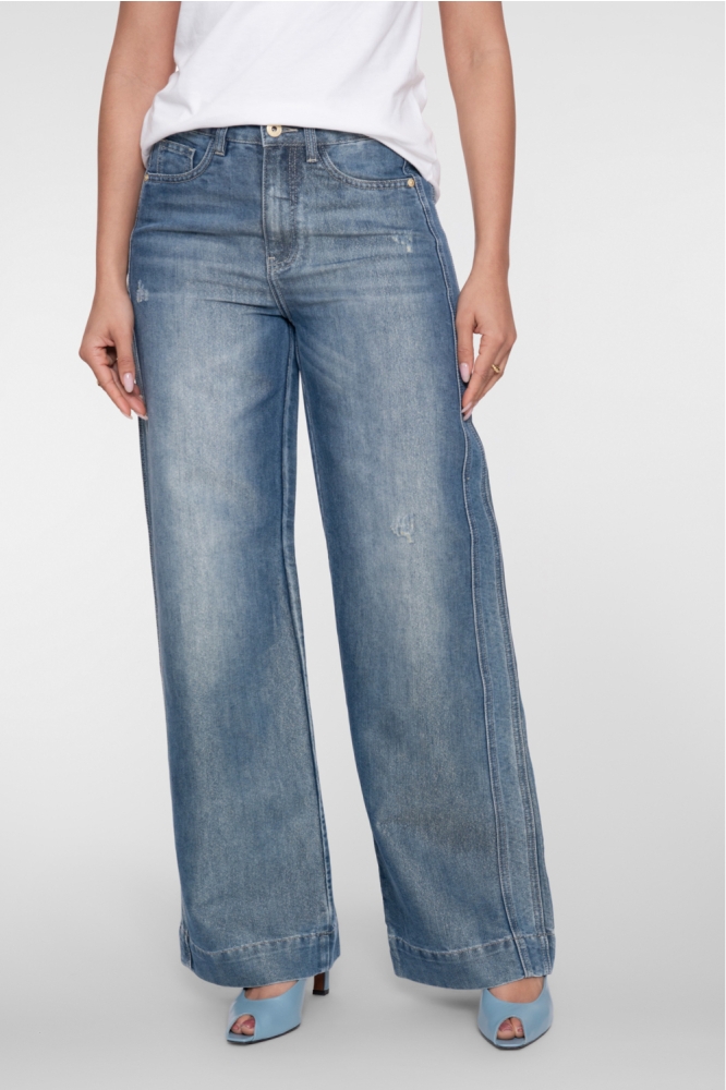 Geisha blauwe dames jeans | Model vooraanzicht