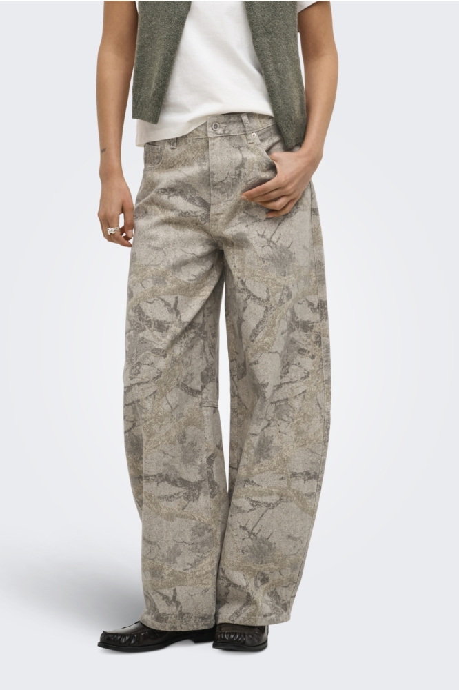 Only beige dames jeans | Model vooraanzicht