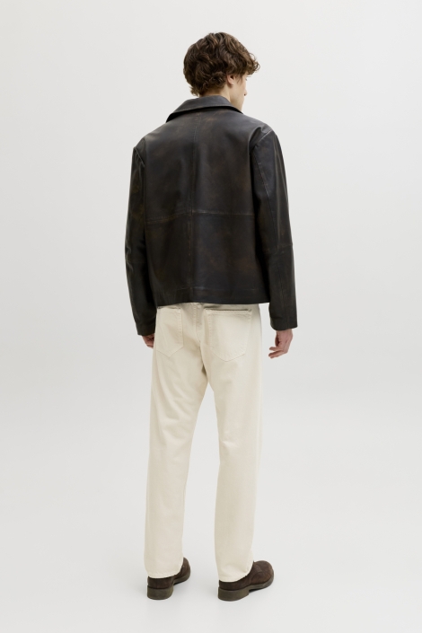 Jack & Jones ecru heren jeans | Model achteraanzicht