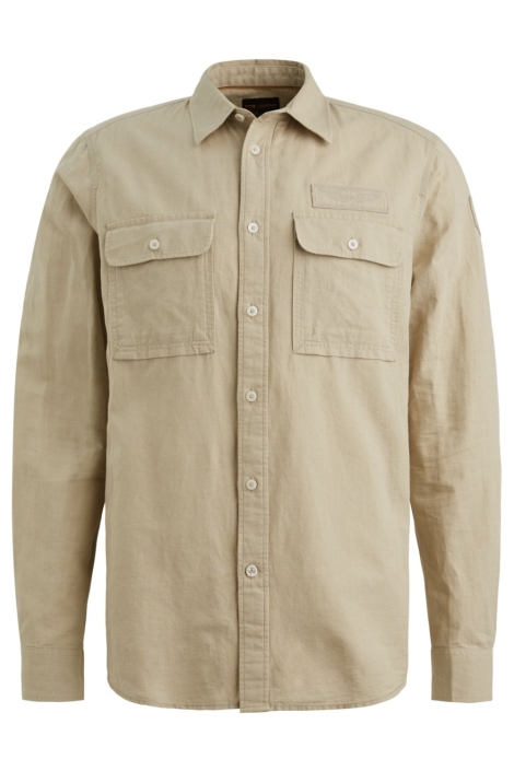 PME legend beige heren overhemd | Vooraanzicht
