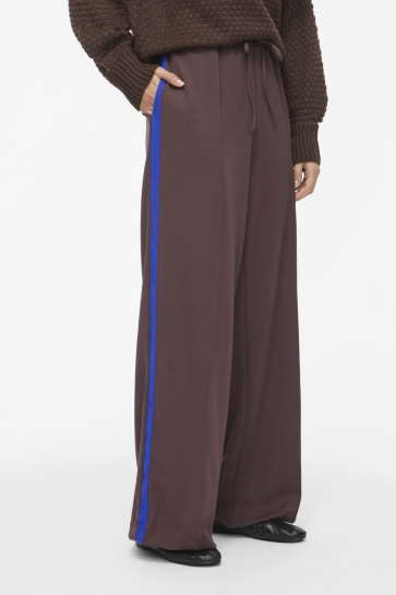 Vila Broek VICLUA HW WIDE TRACK PANTS - NOOS 14114455 Raisin/SURF THE W