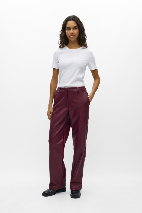 Object bordeaux dames broek | Model