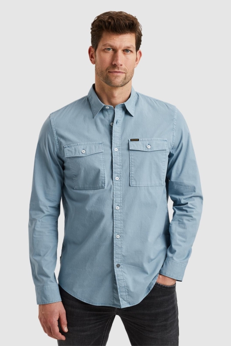 PME legend blauwe heren overhemd | Model vooraanzicht