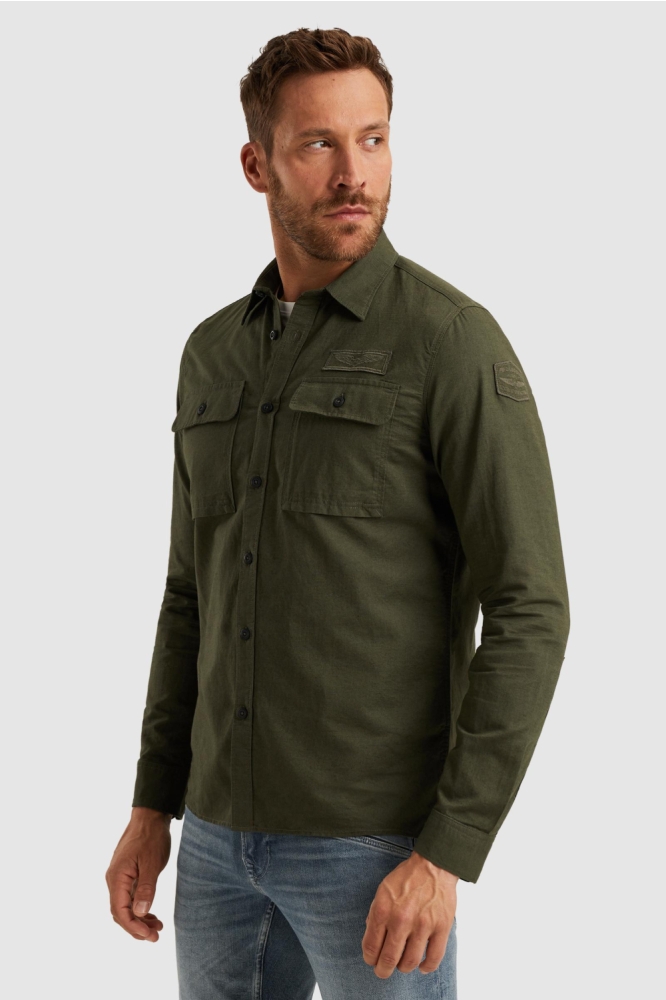 PME legend groene heren overhemd | Model vooraanzicht