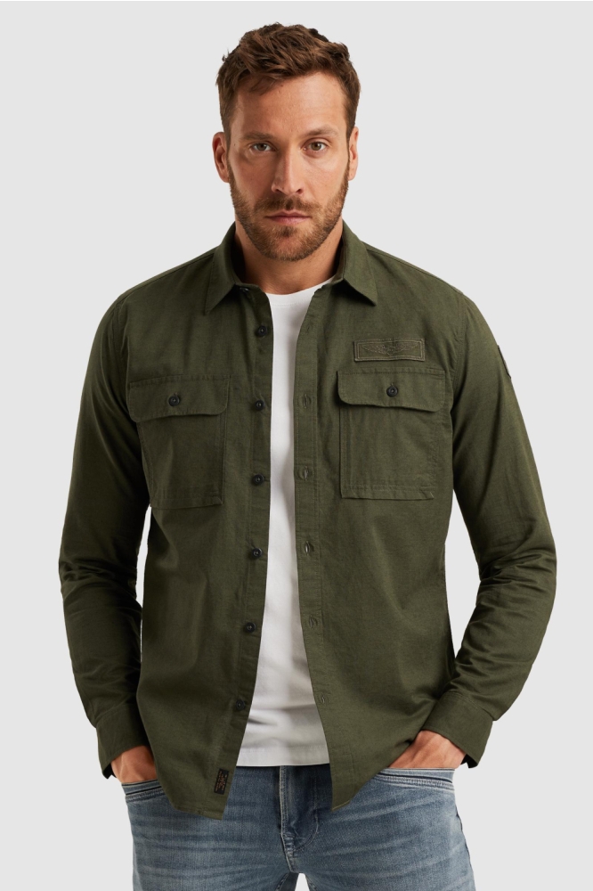PME legend groene heren overhemd | Model vooraanzicht